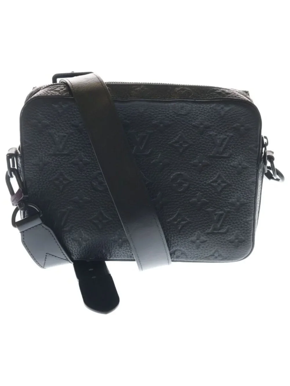 Louis Vuitton Steamer Messenger Monogram Taurillon Leather Shoulder Bag Black